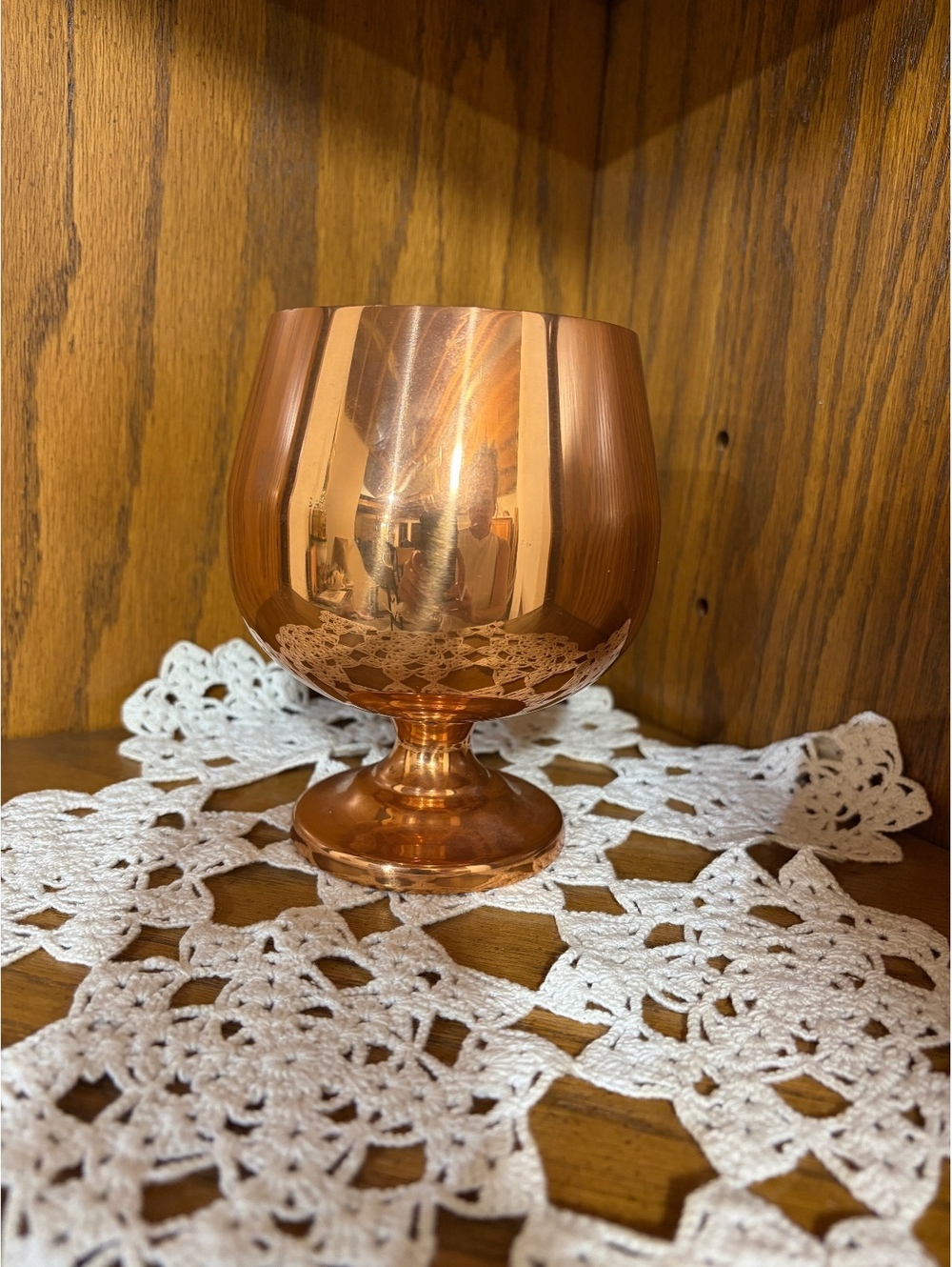 Vintage Coppercraft Guild Solid Copper Brandy Snifter Goblet Planter MCM Barware